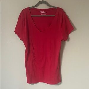 Glitz Women's Bold Red V-Neck Tee